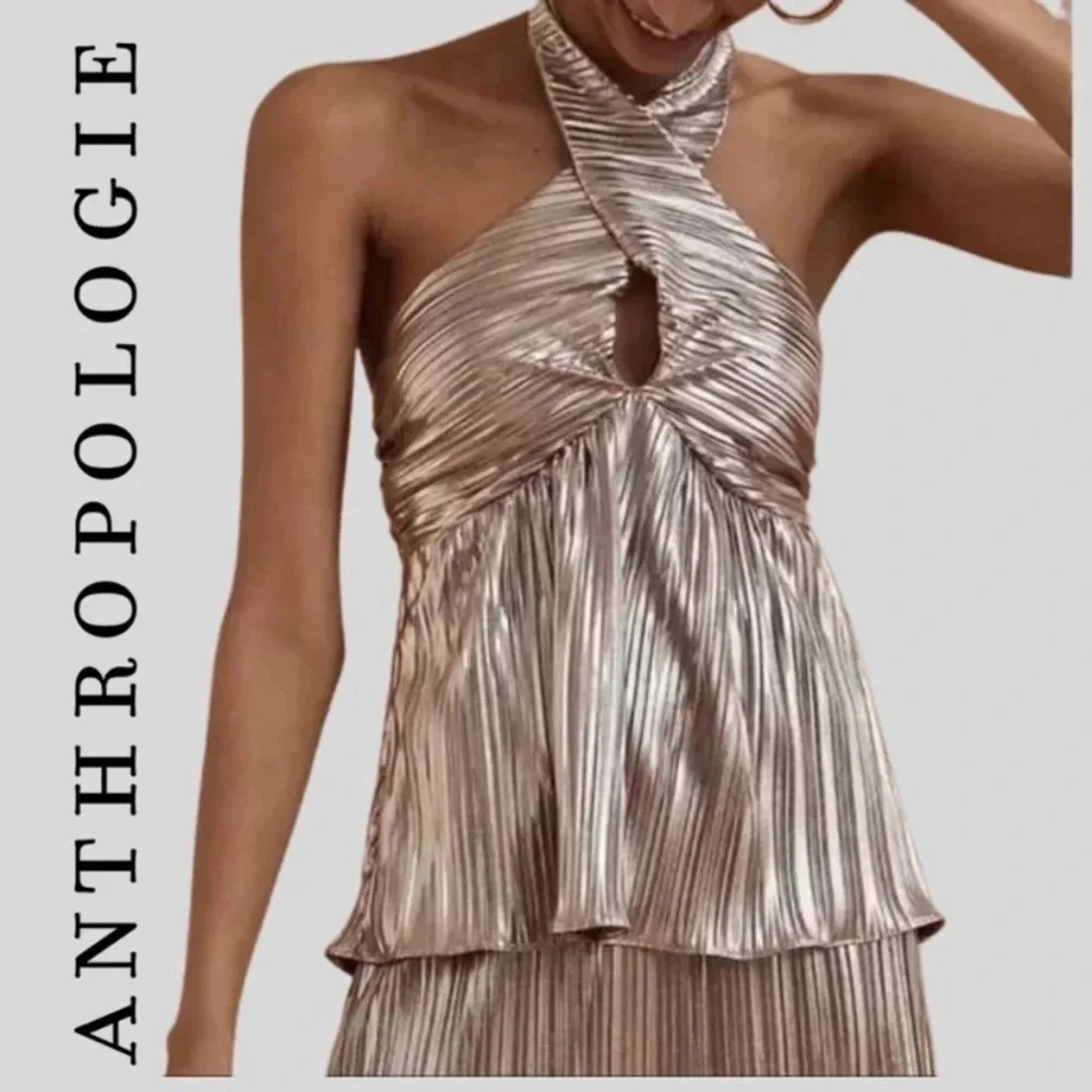 Anthropologie Monte Shimmer Metallic
Halter Blouse Size: S Anthropologie